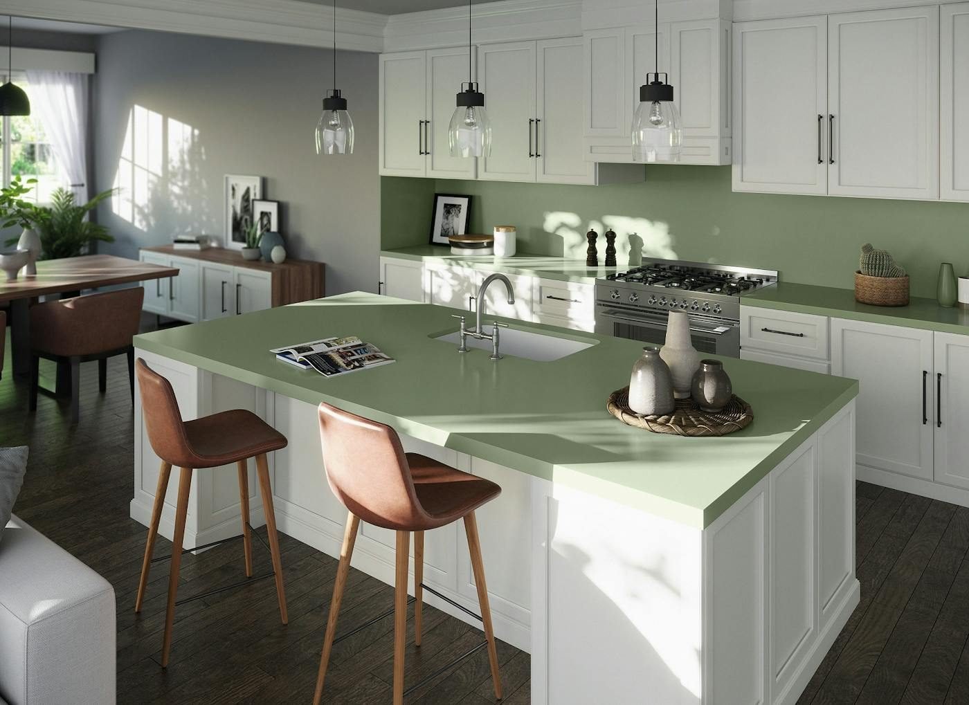 Silestone kitchen countertop with cabinetry
