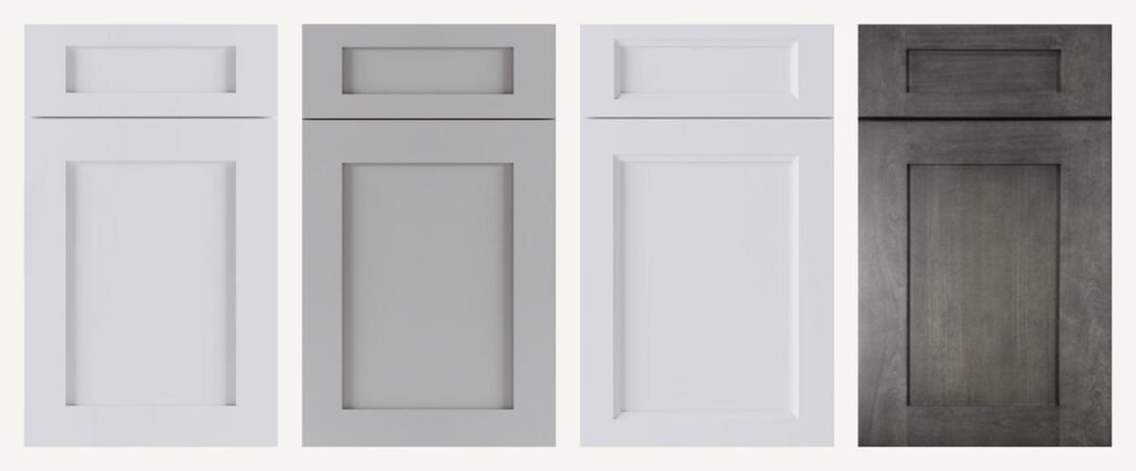Wellkraft door samples: Sierra White, Sierra Gray, Gloria White and Pietra Carbon